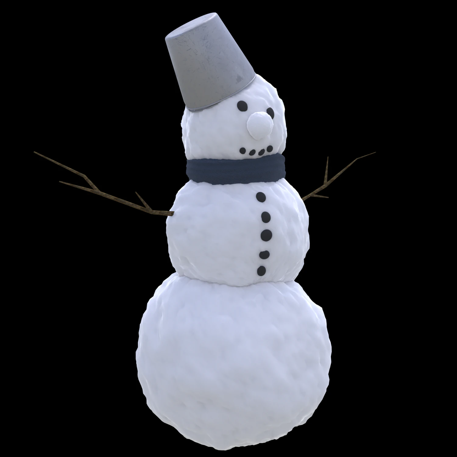 Snowman 3D Model .c4d .max .obj .3ds .fbx .stl .blend 