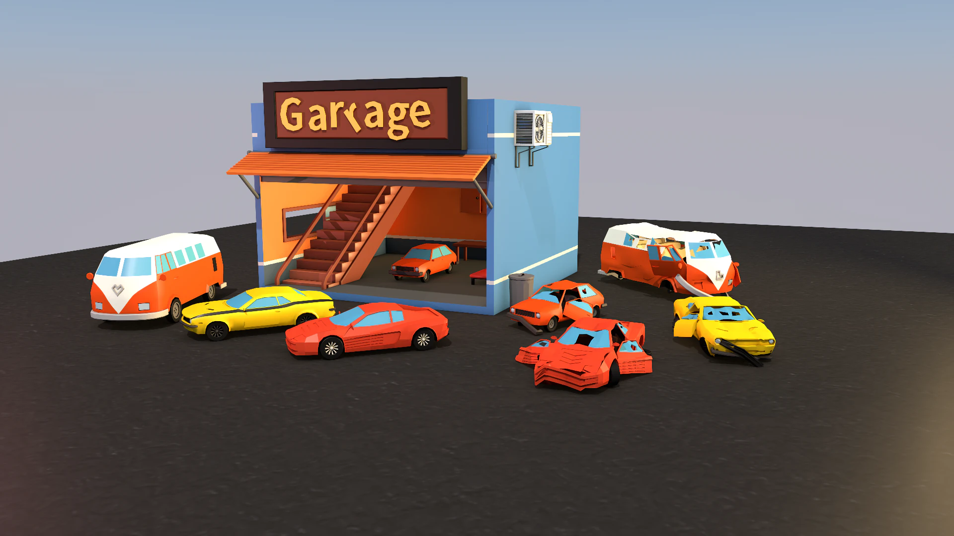 Garage Modèle 3D .c4d .max .obj .3ds .fbx .stl .blend 