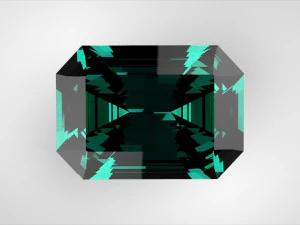 Pedra preciosa em formato de esmeralda Modelo 3D