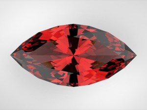 Marquise-shaped gemstone 3D Model