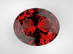 Oval-shaped gemstone 3D Model
