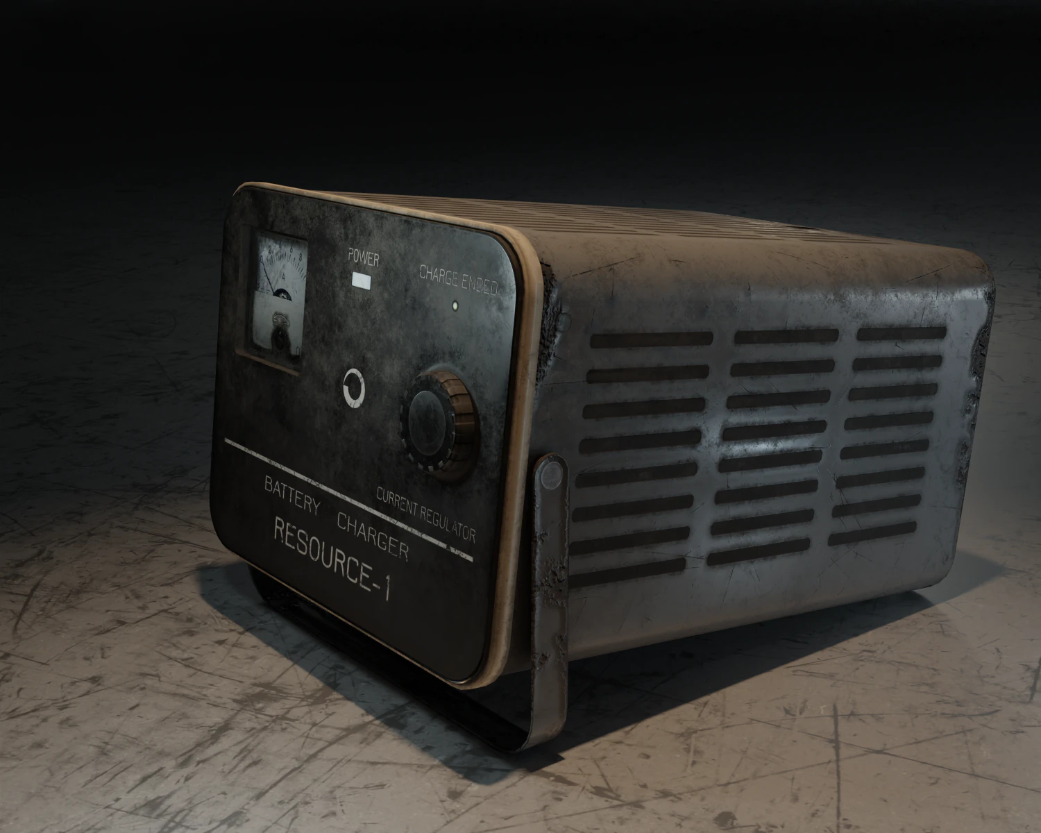 Soviet used old car battery charger from USSR RECOURCE-1 3D Model .c4d .max .obj .3ds .fbx .stl .blend 
