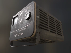 Soviet used old car battery charger from USSR RECOURCE-1 3D Model