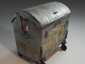 Lowpoly game-ready urban trash bin can Collection Pack 3Dモデル