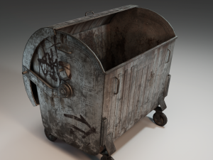 Lowpoly game-ready urban trash bin can Collection Pack 3Dモデル