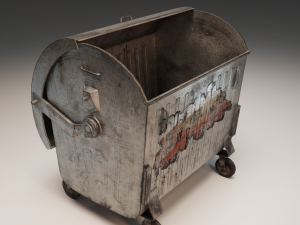 Lowpoly game-ready urban trash bin can Collection Pack 3Dモデル