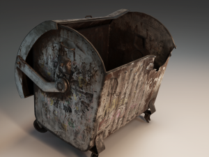 Lowpoly game-ready urban trash bin can Collection Pack 3Dモデル