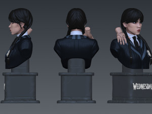 Wednesday Merlina Mircoles Mecredi Wandinha Addams 3D Baskı Modeli