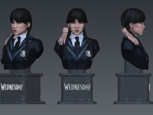 Wednesday Merlina Mircoles Mecredi Wandinha Addams 3D Baskı Modeli