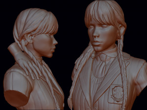 Wednesday Merlina Mircoles Mecredi Wandinha Addams 3D Baskı Modeli