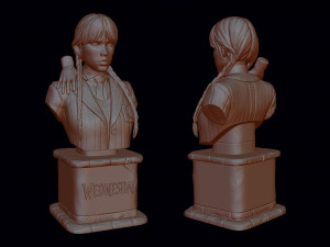 Wednesday Merlina Mircoles Mecredi Wandinha Addams 3D Baskı Modeli