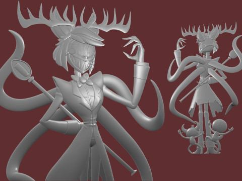 Alastor Hazbin Hotel Model Cetak 3D