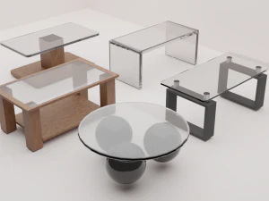 ग्लास कॉफी टेबल संग्रह 3D मॉडल
