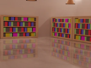 Modular Library scene 3D Model