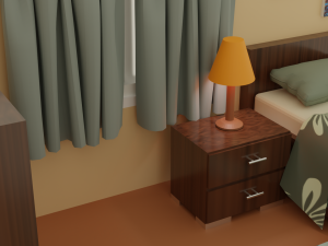 Low poly bedroom scene modular 3D Модель
