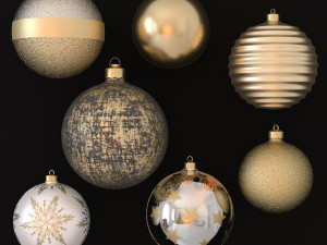 Collection of christmas balls 3D Model