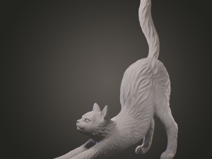 Cat stretching for 3D printing 3D Print Model