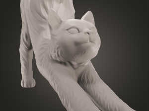 Cat stretching for 3D printing 3D Print Model