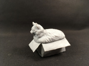 Fat cat in box for 3D printing 3Dプリントモデル