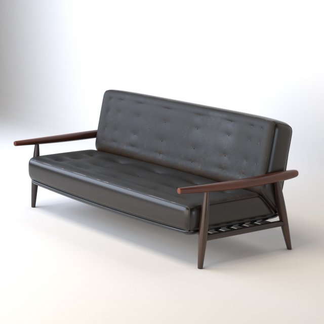 Leater sofa 3D Модель .c4d .max .obj .3ds .fbx .stl .blend