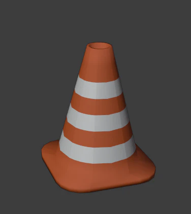 D&uuml;ş&uuml;k poli trafik konisi 3D Model .c4d .max .obj .3ds .fbx .stl .blend 