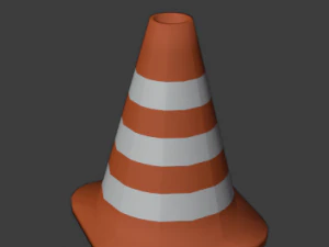 D&uuml;ş&uuml;k poli trafik konisi 3D Model