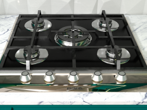 A set of kitchen equipment with furniture for small kitchens 3D 모델