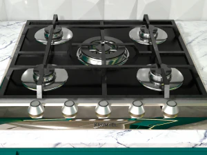 A set of kitchen equipment with furniture for small kitchens 3D Model