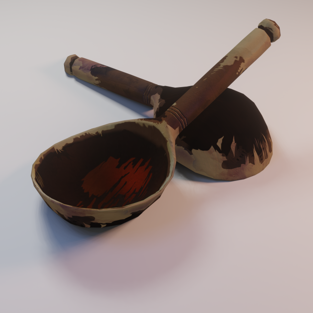 Low Poly Spoon 3D Model .c4d .max .obj .3ds .fbx .stl .blend 