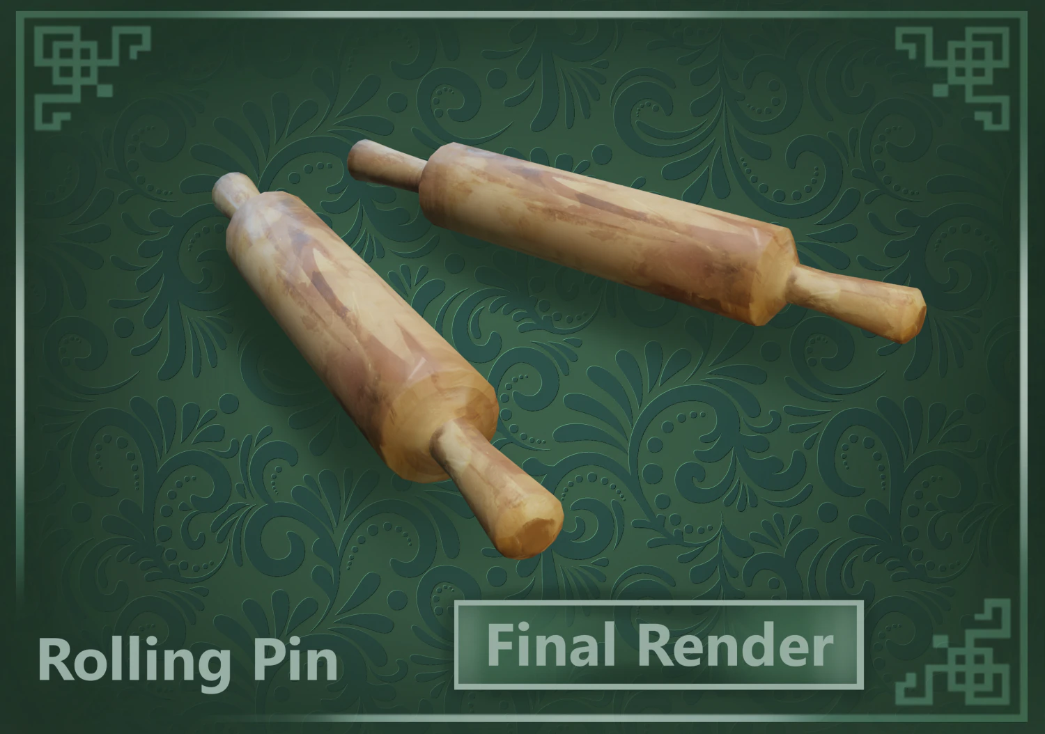 Rolling pin 3D Model .c4d .max .obj .3ds .fbx .stl .blend