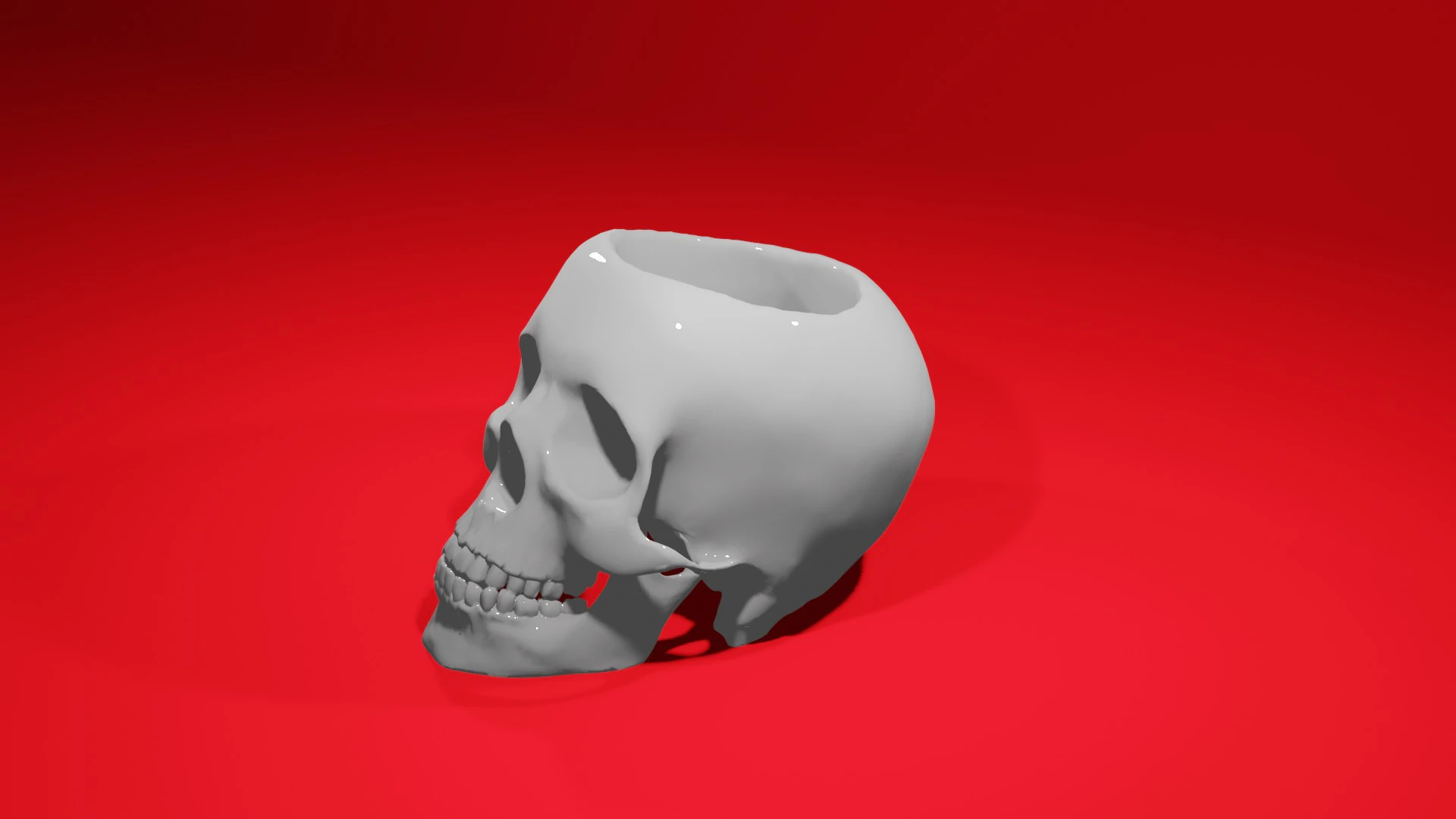 Skull Pen and Pencil Holder STL File for 3D Printing - Unique Desk Organizer 3D Print Model .c4d .max .obj .3ds .fbx .stl .blend 