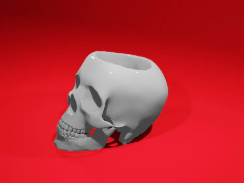 Skull Pen and Pencil Holder STL File for 3D Printing - Unique Desk Organizer 3D Print Model