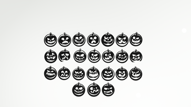 HALLOWEEN EARRING KEYCHAIN 24-SET Modèles 3D en vedette .c4d .max .obj .3ds .fbx .stl .blend