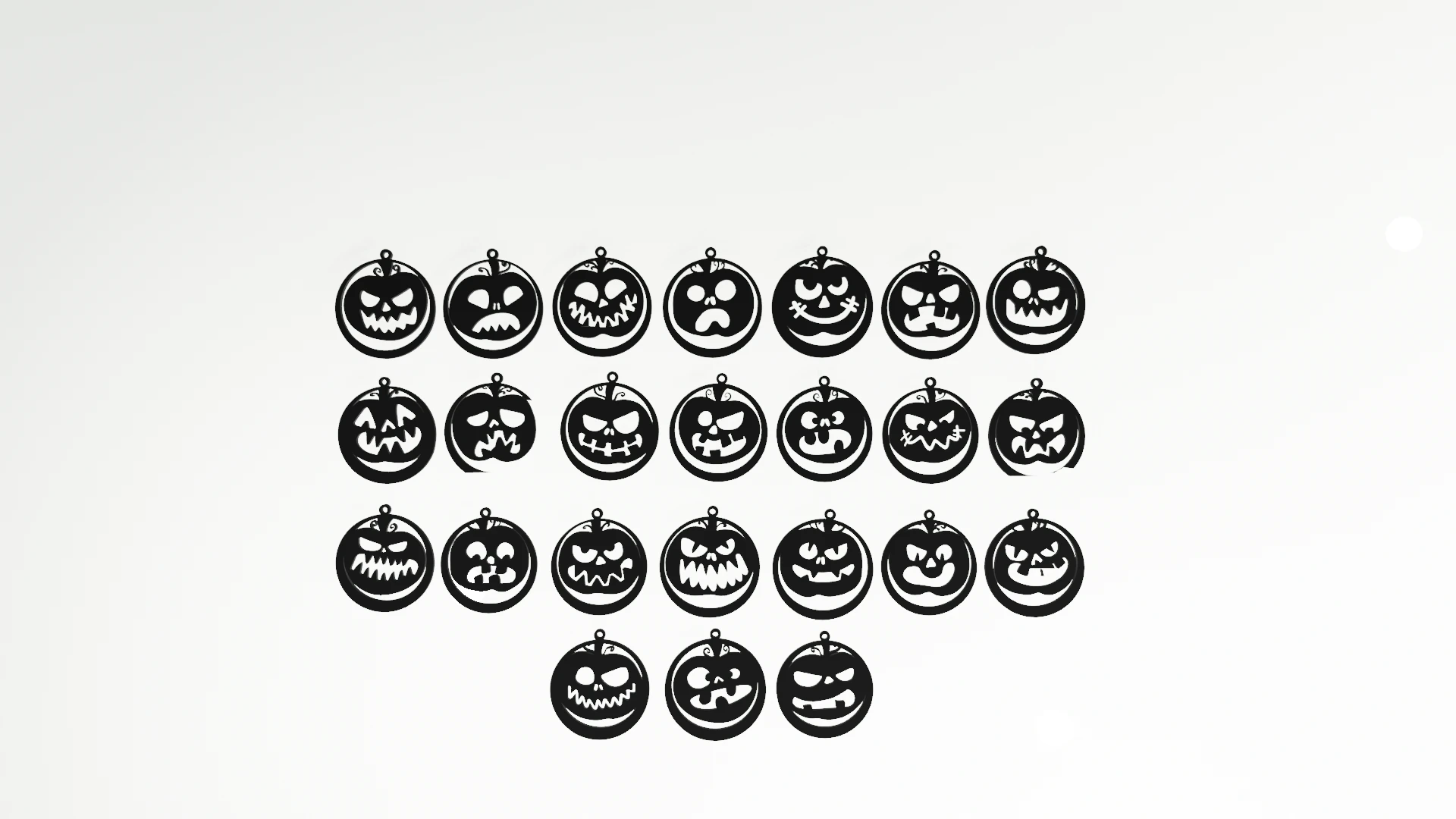 HALLOWEEN EARRING KEYCHAIN 24-SET 3D Print Model .c4d .max .obj .3ds .fbx .stl .blend