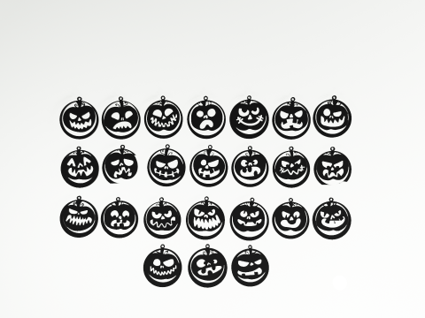 HALLOWEEN EARRING KEYCHAIN 24-SET 3D Baskı Modeli
