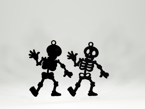 Halloween Earring Keychain - Unique STL Files for 3D Printing 3D Model