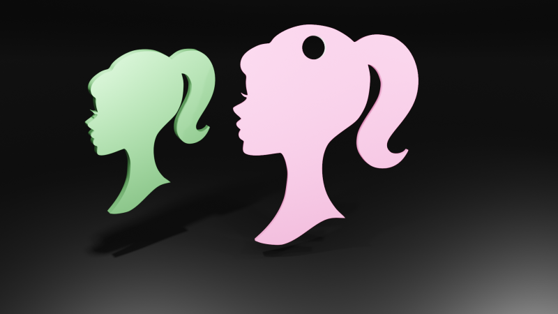 BARBIE EARRINGS BARBIE KEYCHAIN 3D 打印模型 .c4d .max .obj .3ds .fbx .stl .blend 