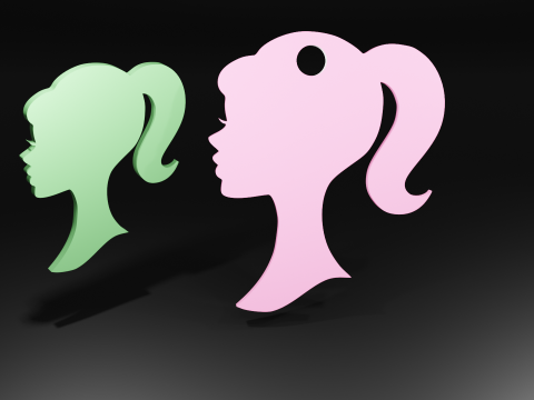 BARBIE EARRINGS BARBIE KEYCHAIN 3D Baskı Modeli