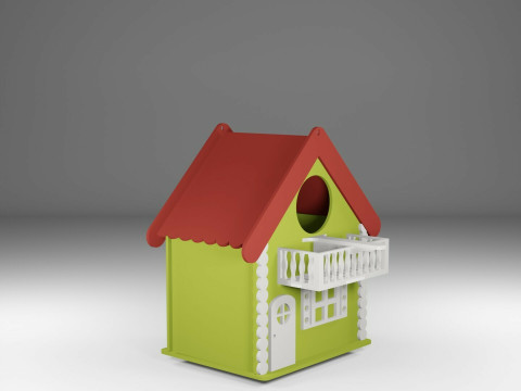 BIRDHOUSE PRINT IN PLACE BIRDHOUSE STL FILE READY TO PRINT SMALL HOUSE 2 Modèles 3D en vedette