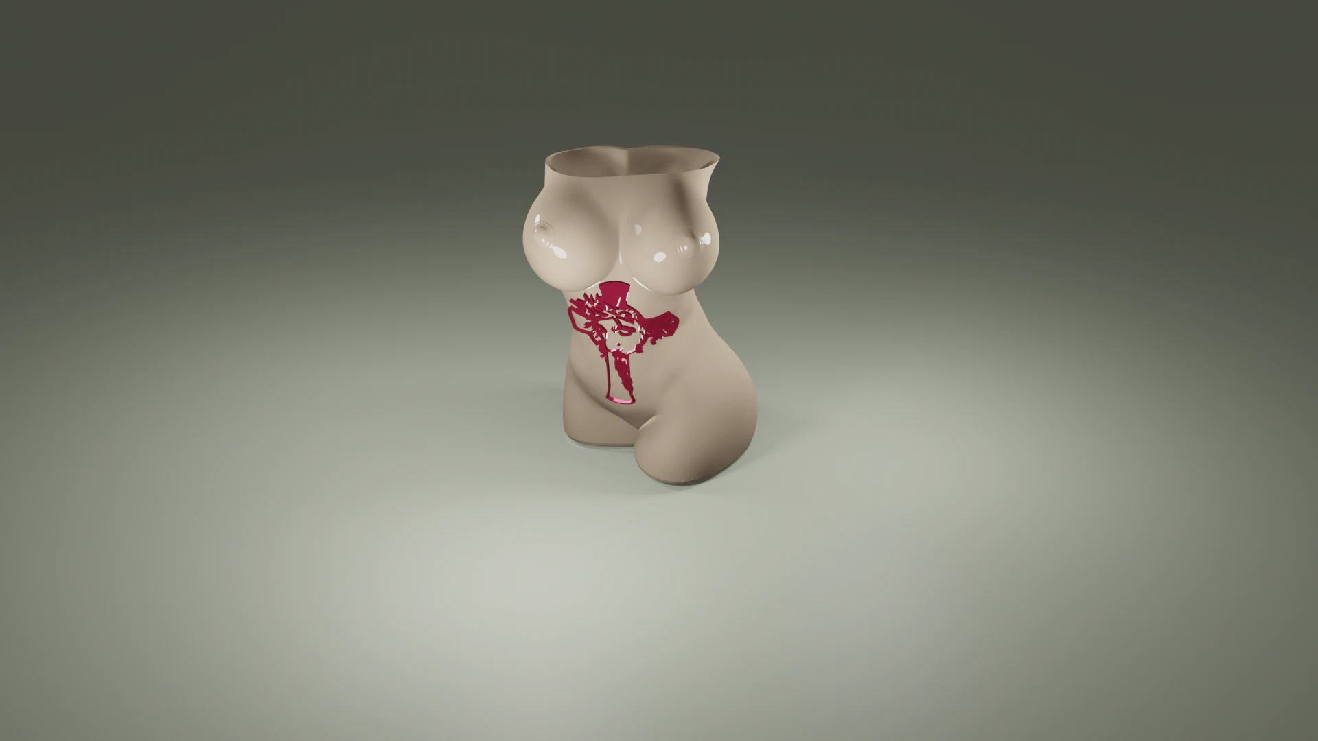 WOMAN BODY PENCIL HOLDER WOMAN BODY PENCIL PLANTER WOMAN BODY JESUS CROSS 3D Print Model .c4d .max .obj .3ds .fbx .stl .blend