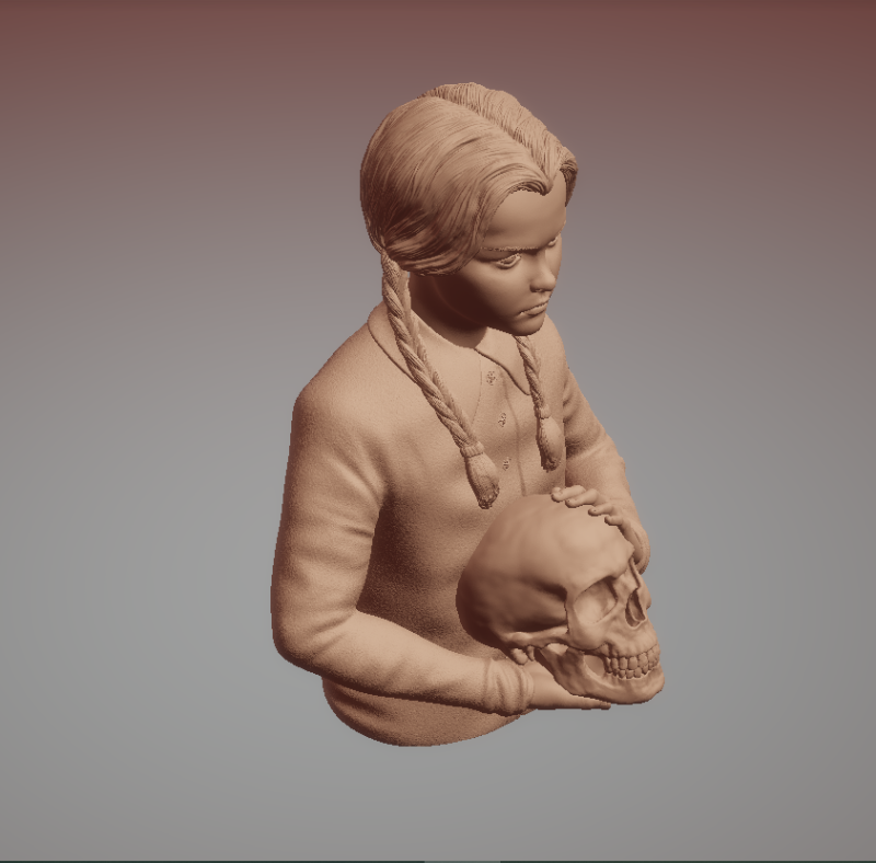 WEDNESDAY ADDAMS 3D प्रिंट मॉडल .c4d .max .obj .3ds .fbx .stl .blend 