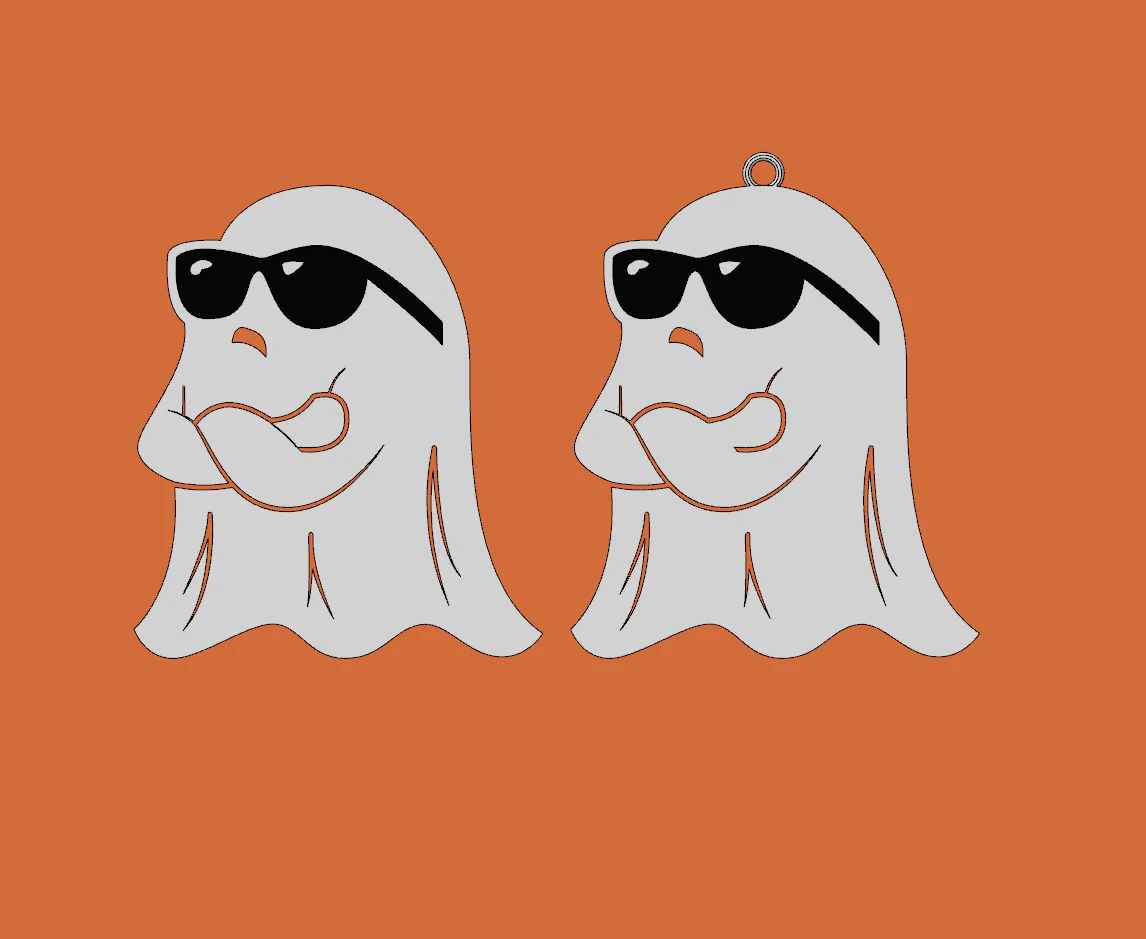 Angry Halloween Ghost Keychain Earring Set - This Is Boo Sheet - Easy 3D Print 3D Print Model .c4d .max .obj .3ds .fbx .stl .blend 