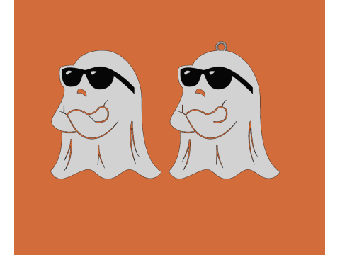 Angry Halloween Ghost Keychain Earring Set - This Is Boo Sheet - Easy 3D Print 3D Print Model