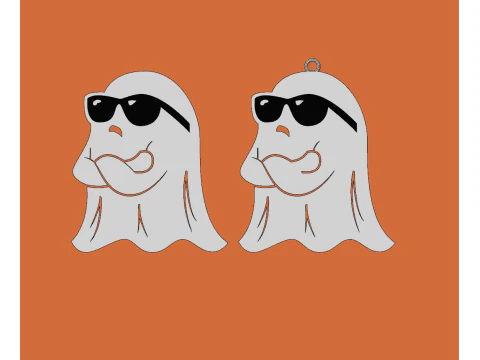 Juego de aretes de llavero de fantasma enojado de Halloween - Esta es la hoja de Boo - Impresi&oacute;n 3D f&aacute;cil Modelo de impresión 3D