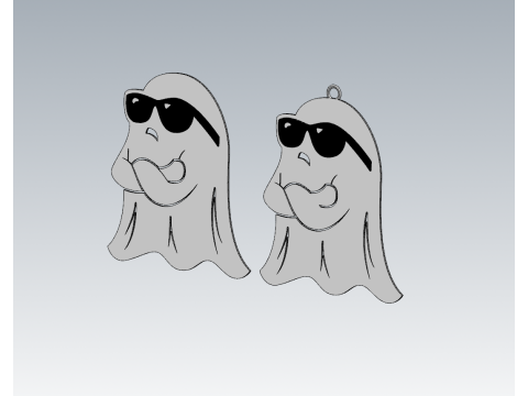 Angry Halloween Ghost Keychain Earring Set - This Is Boo Sheet - Easy 3D Print Modèles 3D en vedette
