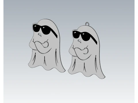 Angry Halloween Ghost Keychain Earring Set - This Is Boo Sheet - Easy 3D Print 3D Print Model
