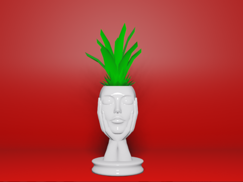 Woman Face Flower Pot Vase Planter - 3D Printable STL Design 3D Print Model