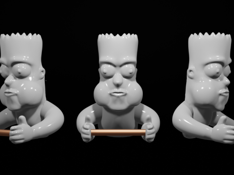Bart Simpson Toilet Paper Holder - STL File for 3D Printing 3D Принт Модель