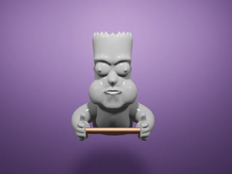 Bart Simpson Toilet Paper Holder - STL File for 3D Printing 3D Print Model