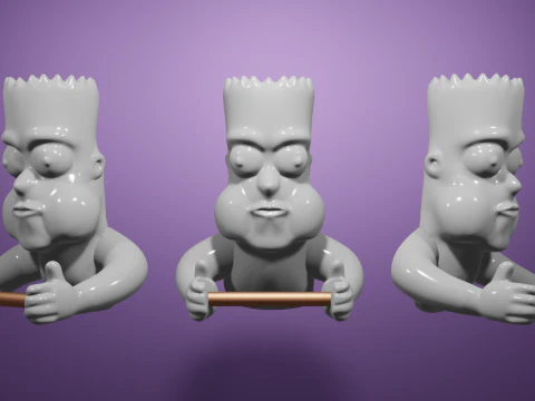 Bart Simpson Toilet Paper Holder - STL File for 3D Printing 3D Print Model